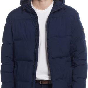 Hooded Puffer Jacket for Men - Water Resistant Bubble Coat for Men | Puffy Alternative Down Jacket